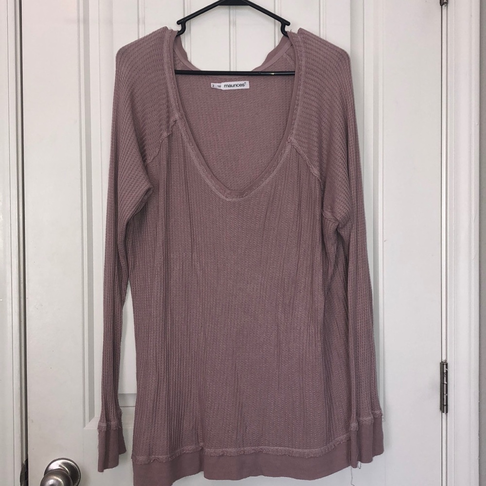Light mauve knit top